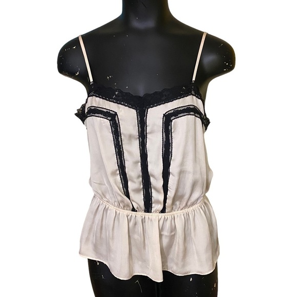 ASOS Cream Peplum Camisole and Black Lace Size 6 - Picture 1 of 6